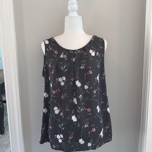 Loft Floral Sleeveless Career Top Shirt L